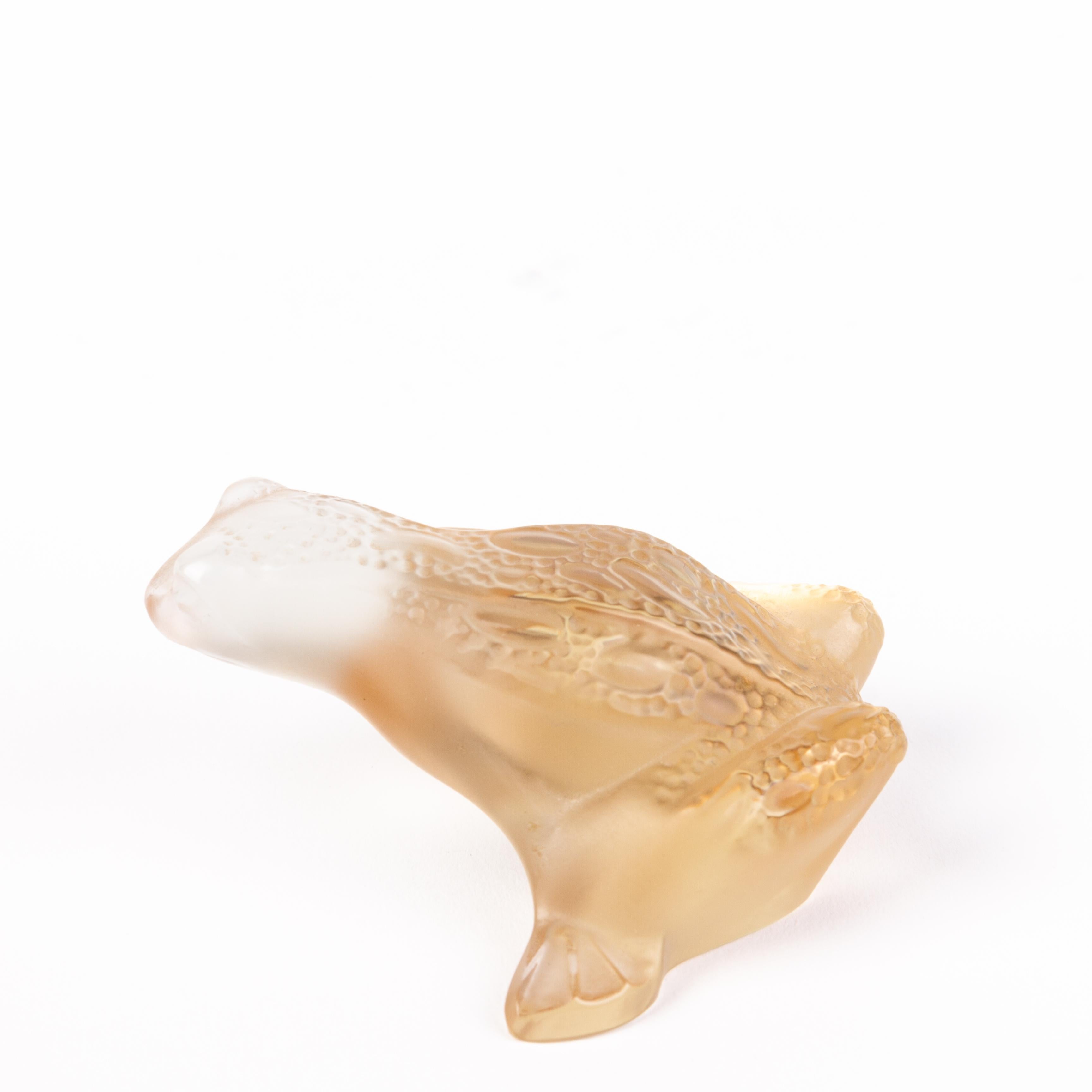 Lalique Glass Signed French Leaping Tree Frog Sculpture In Good Condition For Sale In Nottingham, GB