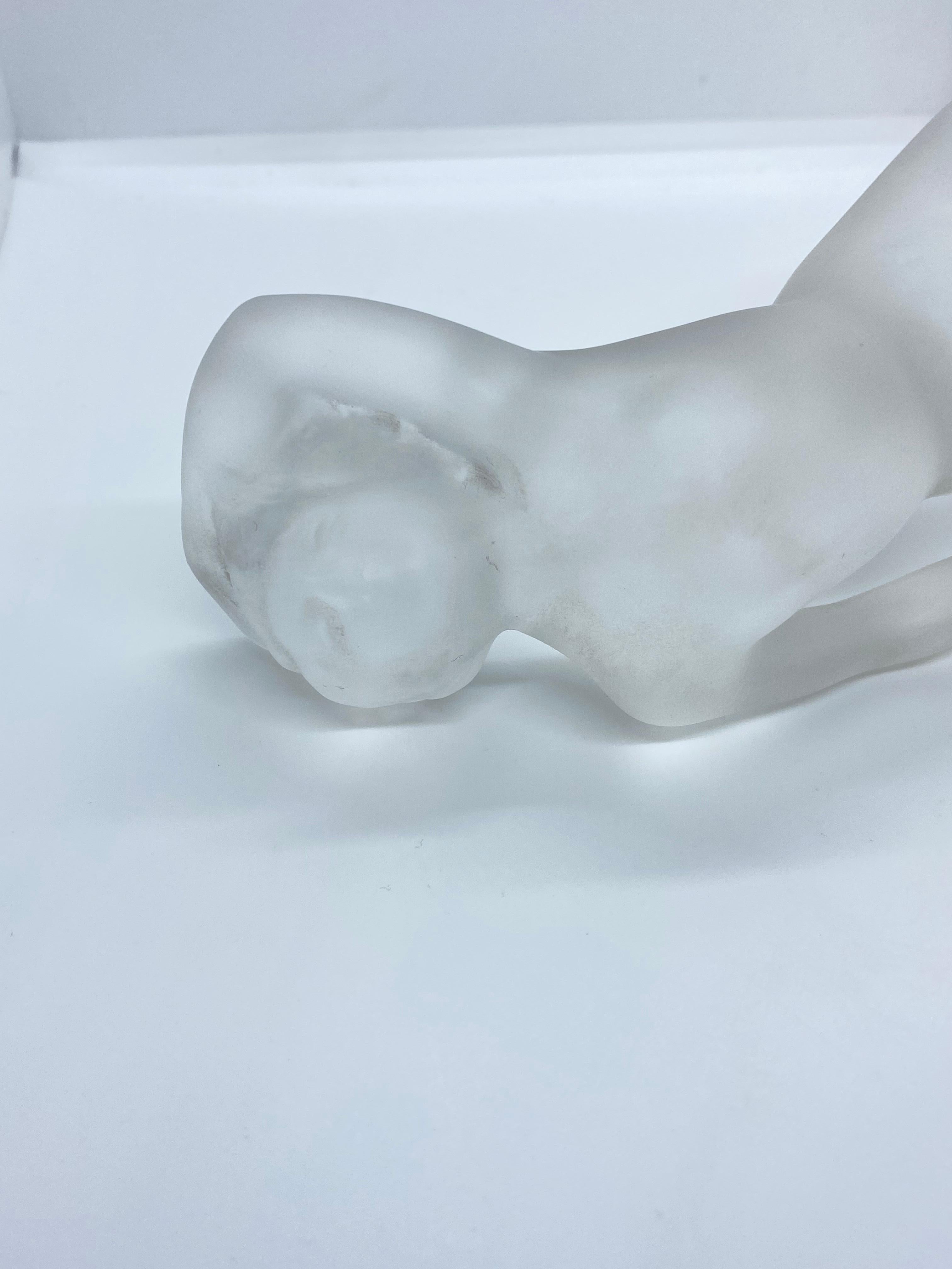 Modern Lalique Glass Statue For Sale