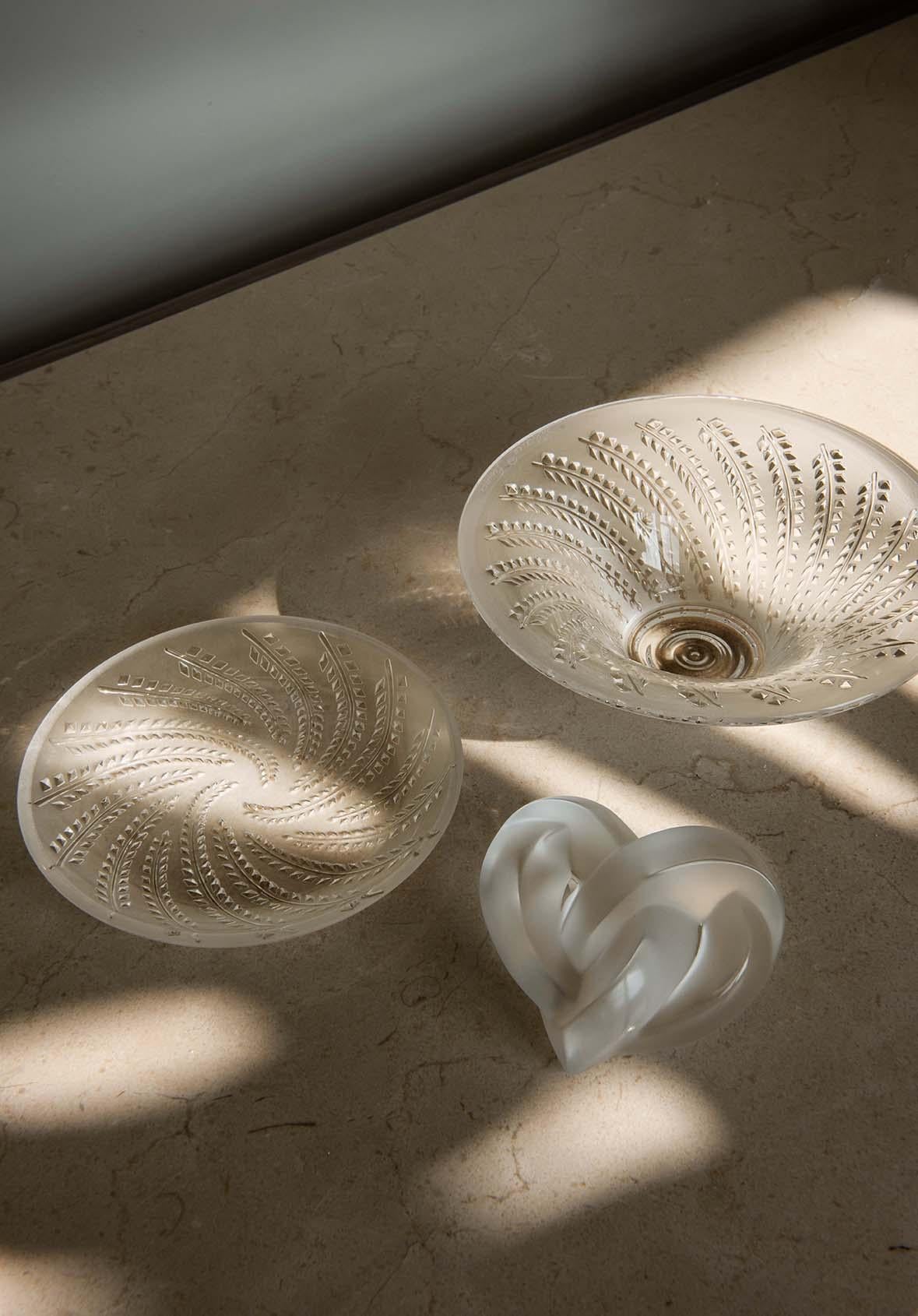 Cuenco Hueco Lalique Glycines Cristal Transparente Moderno en venta