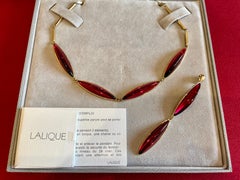 LALIQUE - Gold Plated Necklace and Pendant Set