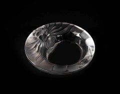 Lalique Head of Lion Ashtray, Mid-20th Century