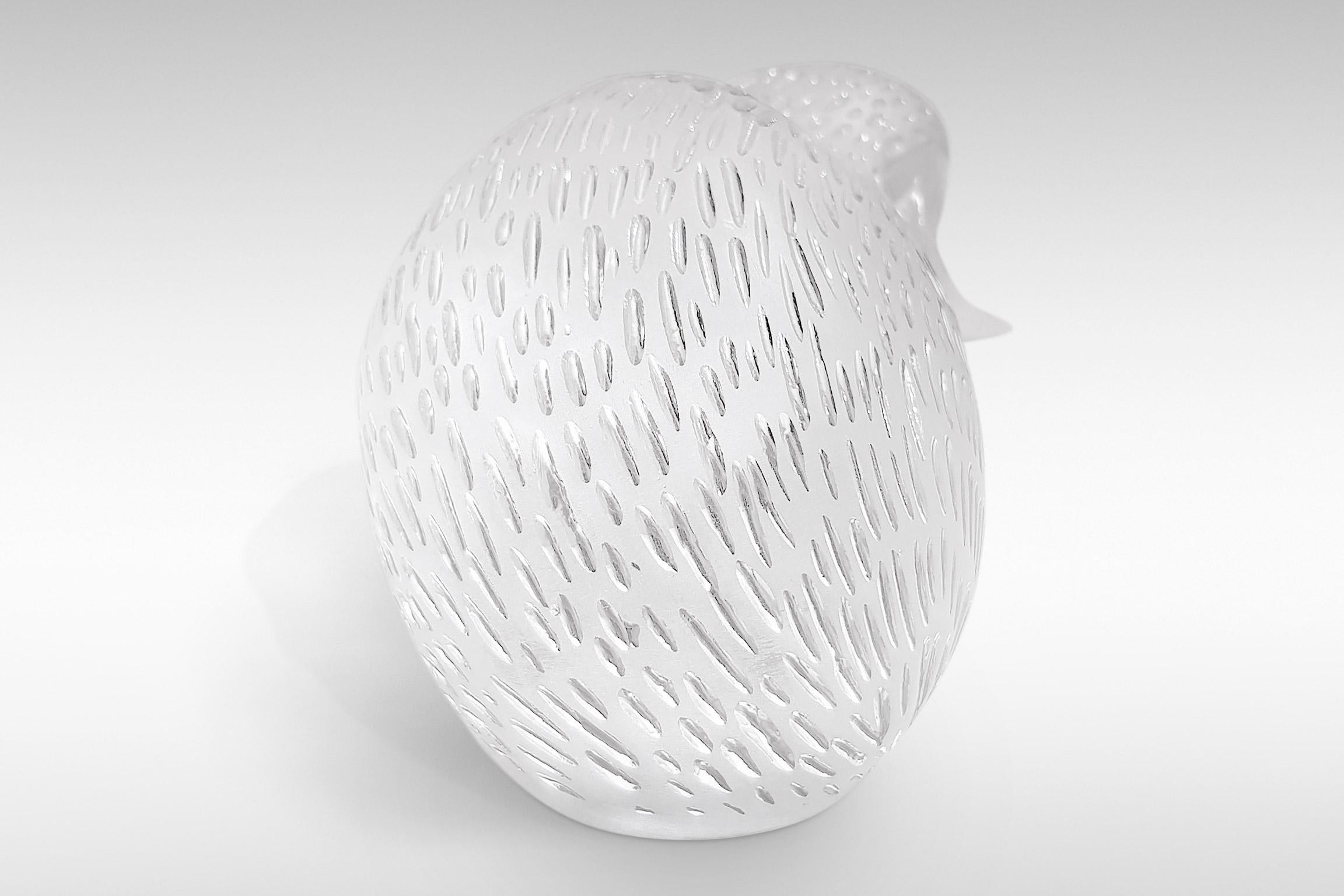 French Lalique Hedgehog in Frosted and Polished Glass For Sale