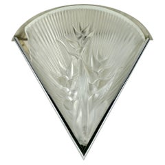 Lalique, "Heliconia" Wall Light, France 1980s