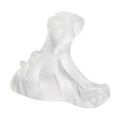 Sculpture d'hippocampe en cristal transparent Lalique