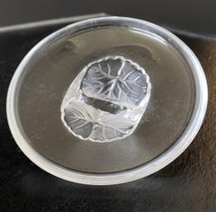 Lalique Honfleur Crystal Glass Lidded Bowl Table Sculpture