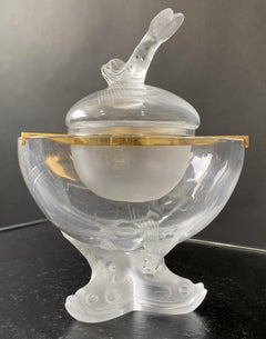 Tisch-Skulptur "Igor Fish Caviar" aus doppeltem Kristallglas von Igor Lalique
