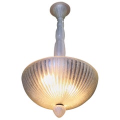 Daum Nancy Style Frosted Glass Art Deco Chandelier