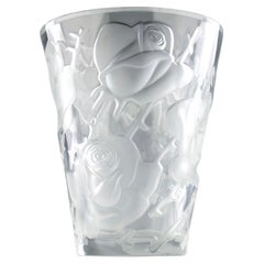 Lalique, Vase en cristal rose d'Ispahan, France années 1950