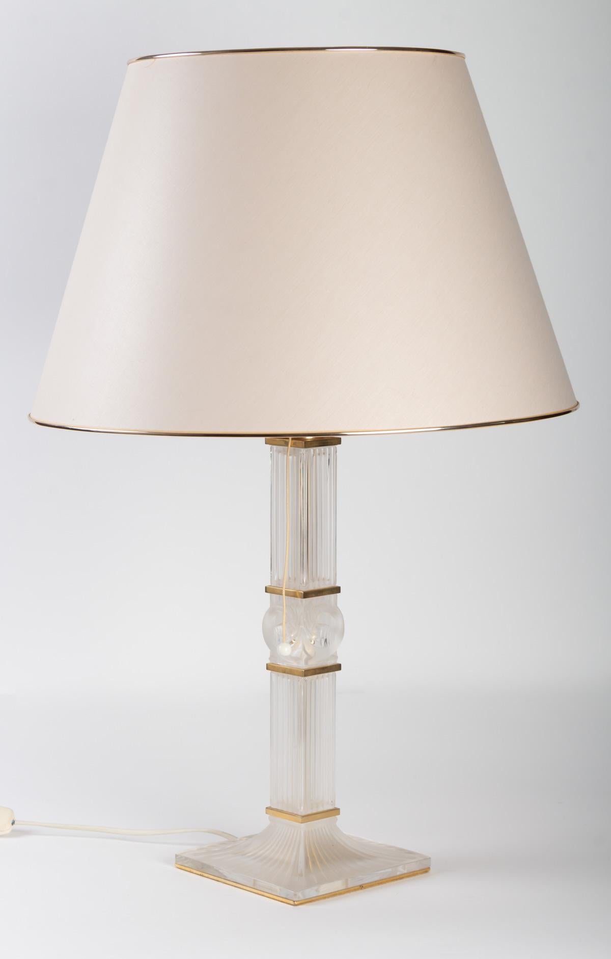 Mid-Century Modern Lalique Lamp France Model Josephine