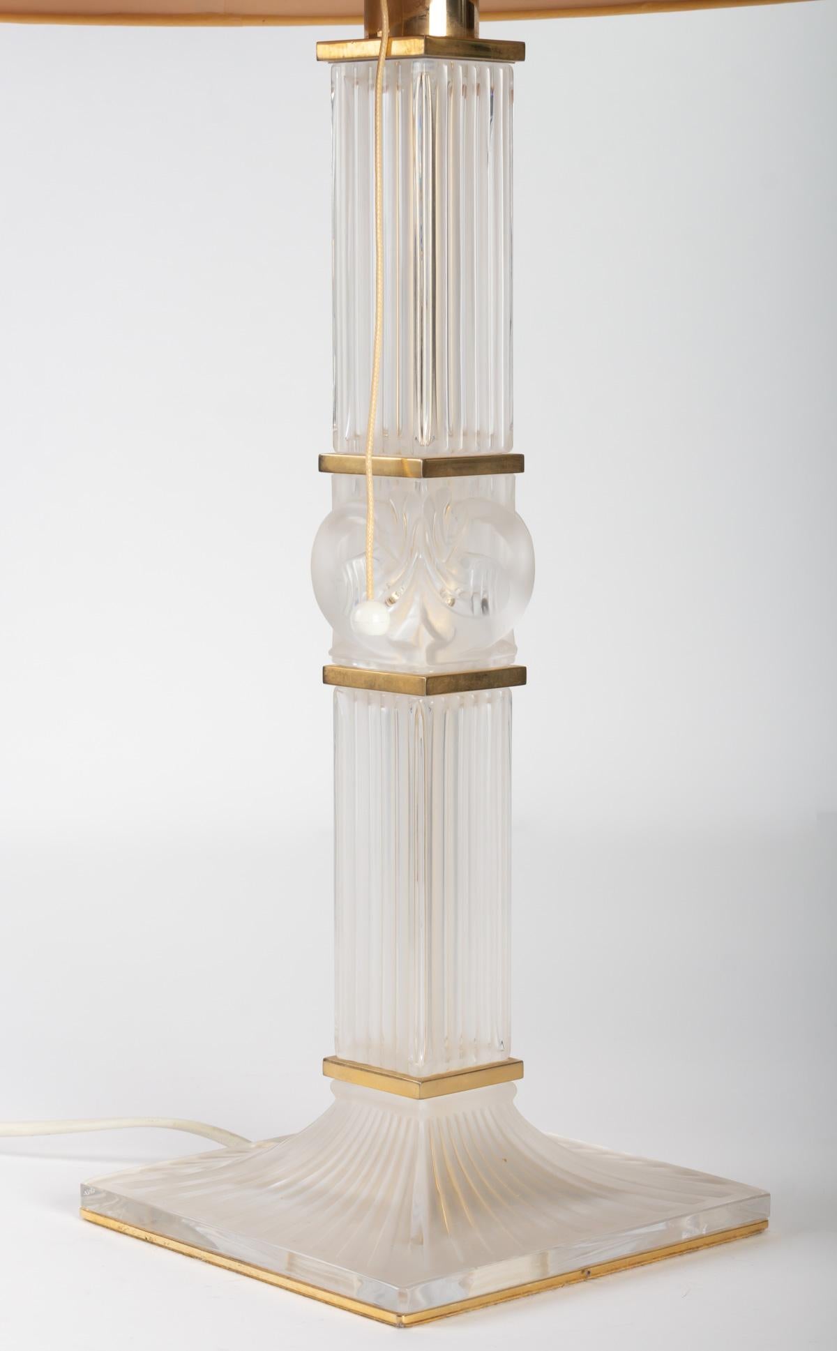 French Lalique Lamp France Model Josephine