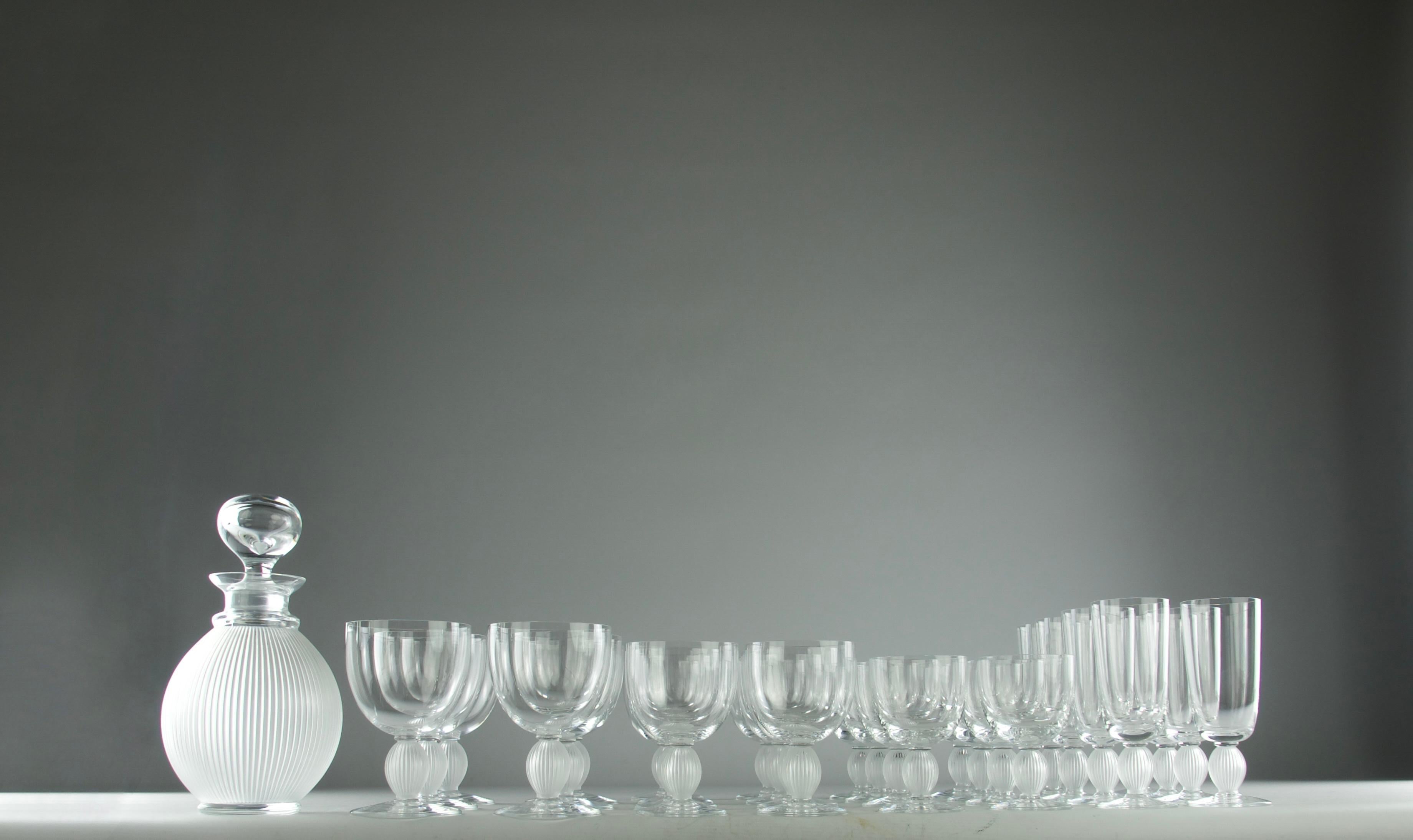 Lalique, "Langeais" Crystal Service (31 Pieces), France 1980s For Sale