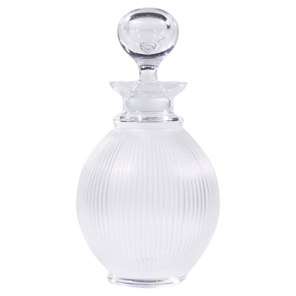 Lalique Langeais Fluted Frosted Crystal Wine Decanter For Sale