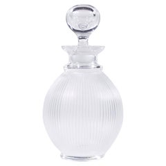 Lalique Langeais Fluted Frosted Crystal Wine Decanter