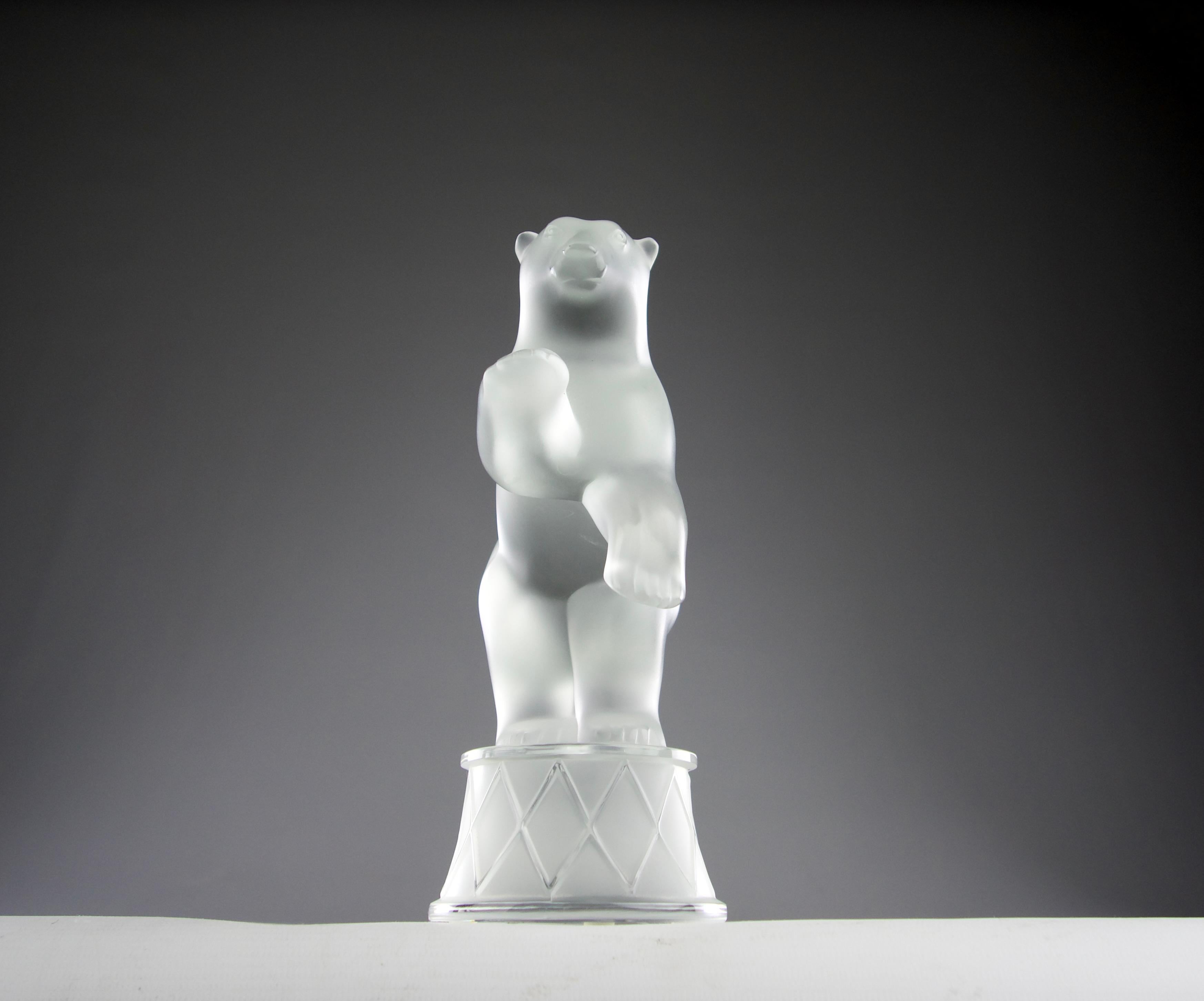 French Lalique, Large Circus Bear Sculpture, France 2000s For Sale