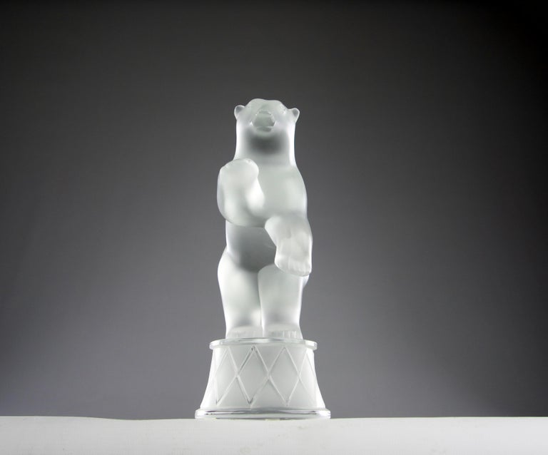 Lalique, Large Circus Bear Sculpture, France 2000s For Sale at
