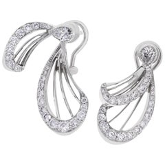LALIQUE Libellule Diamond Earrings White Gold