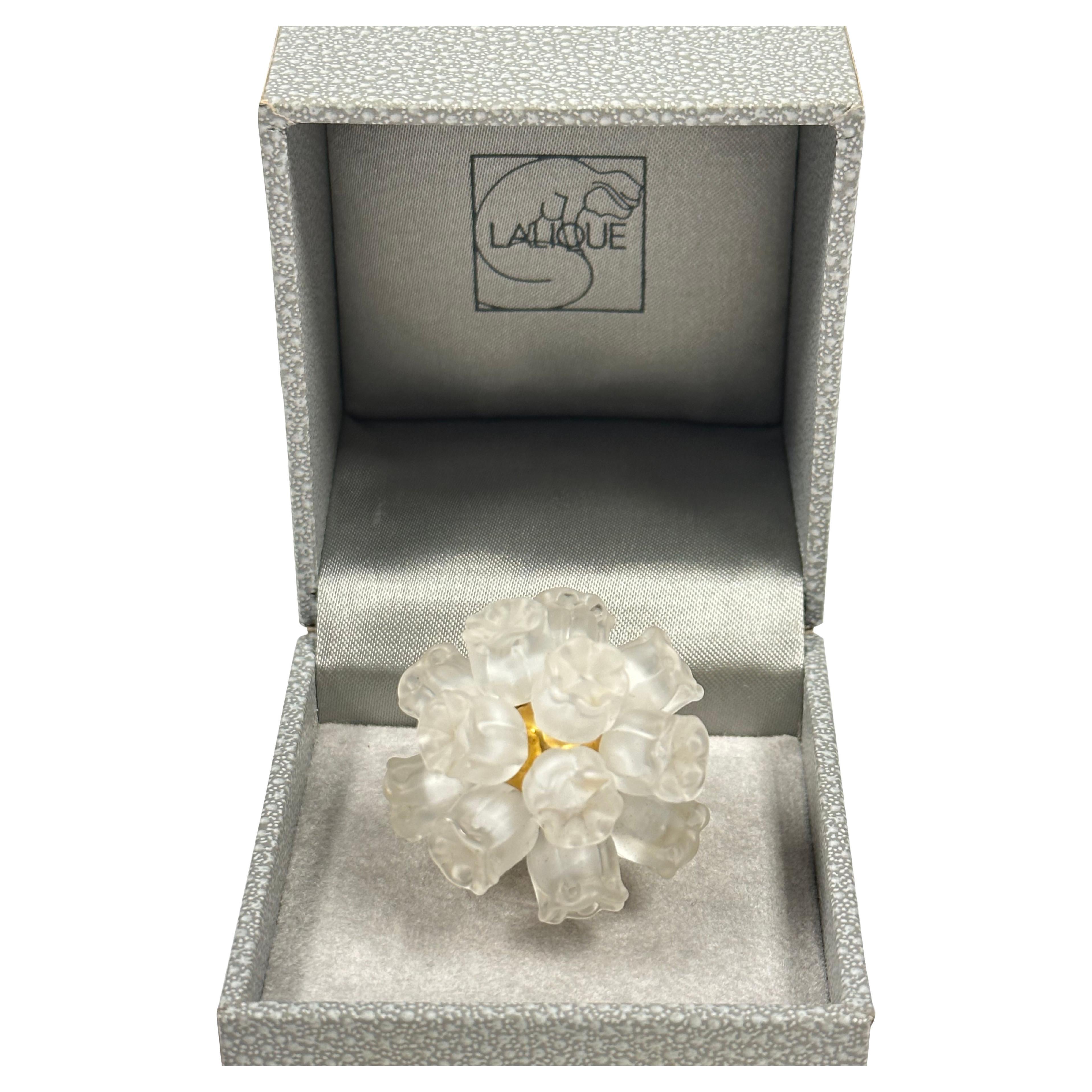 Lalique Lily of the Valley Cluster Ring