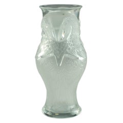 Lalique Limited Edition Clear and Satin Finished Glass Macao Vase