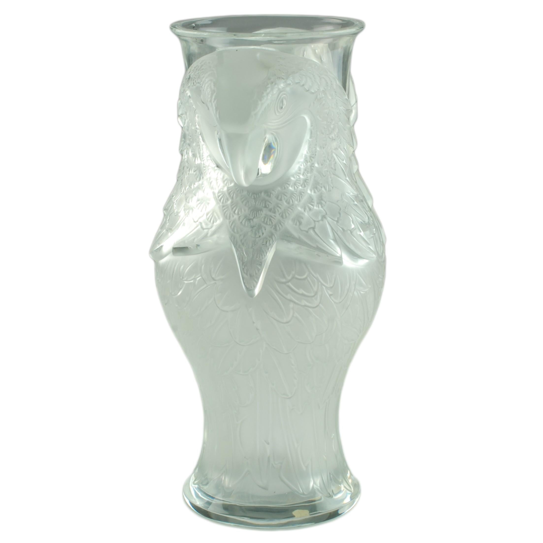 Lalique Limited Edition Clear and Satin Finished Glass Macao Vase In Good Condition For Sale In Cincinnati, OH