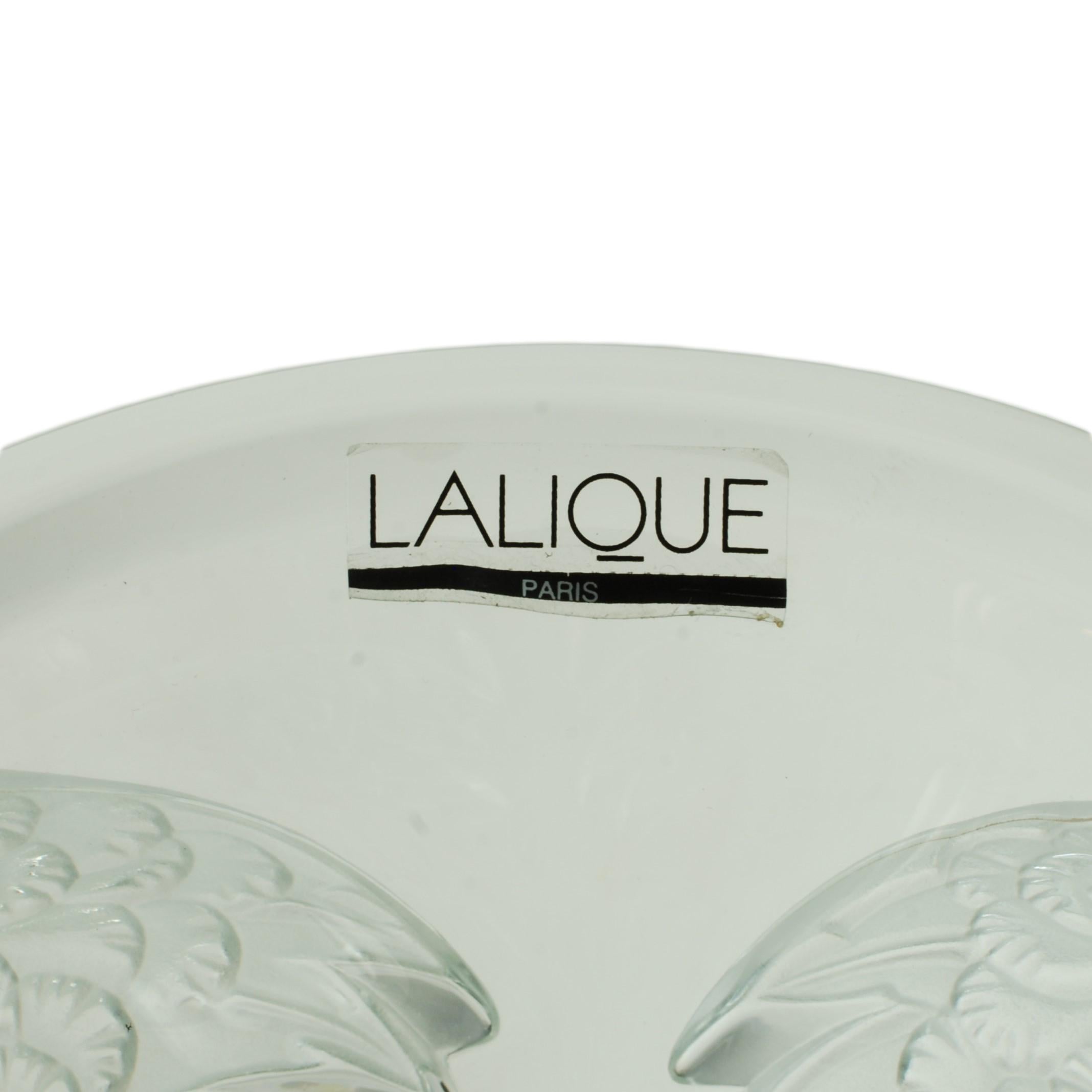 Lalique Limited Edition Clear and Satin Finished Glass Macao Vase For Sale 2