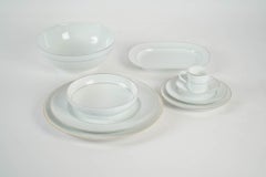 Lalique & Limoges Porcelaine Dinnerware 'Damassé Platine' Set