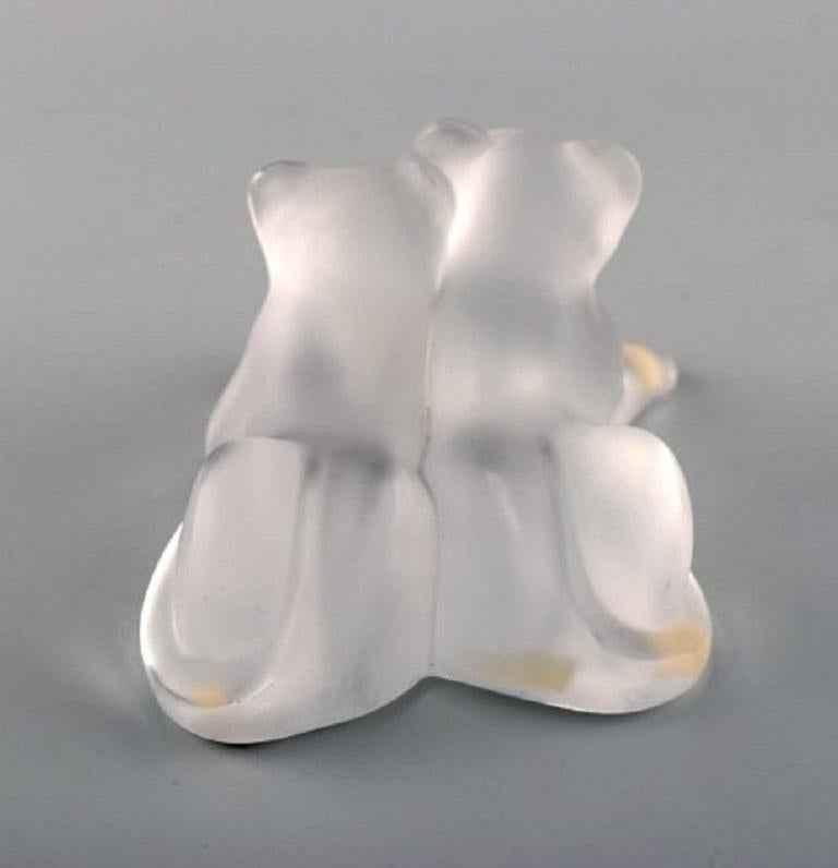 Lalique Lion Couple in Frosted Art Glass, 1980s In Excellent Condition In Copenhagen, DK