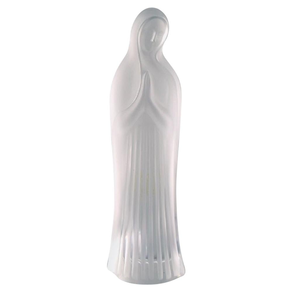 Lalique, Madonna Figurine in Clear Art Glass, 1960s