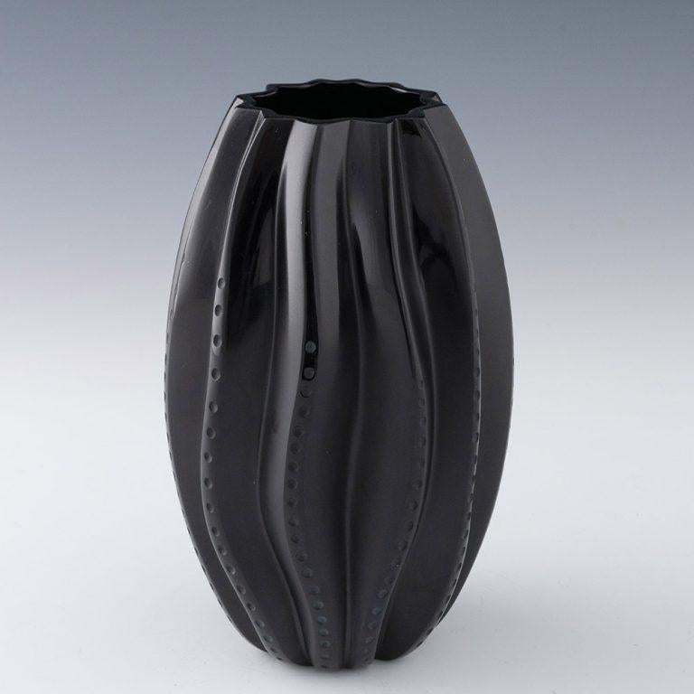 Jarrón Lalique Medusa de la Colección Negra Siglo XXI Francés