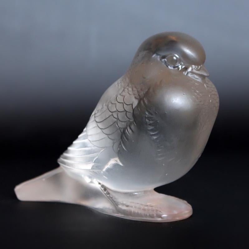 Art Deco Lalique 'Moineau Fier' Glass Bird