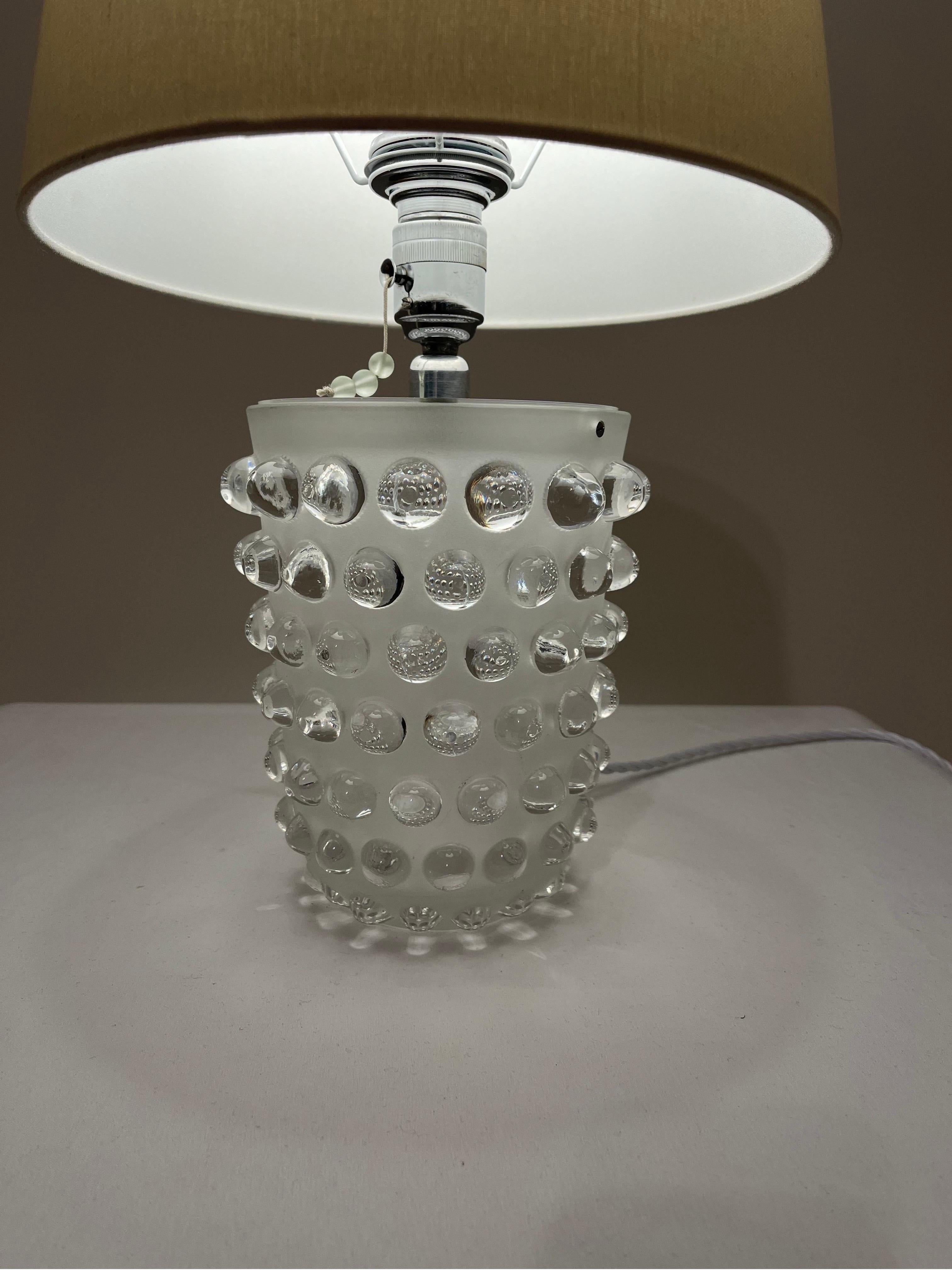 Original Lalique Mossi Vase 
Converted to table lamp
Pre 1977 signature 

Very nice conversion in excellent condition shown. Some scratches to base. 

