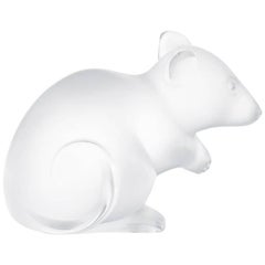 Lalique Mouse Seal Clear Crystal