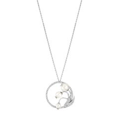 LALIQUE Muguet Pendant With Pearls White Gold