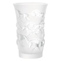 Lalique Mustang Vase in Clear Crystal