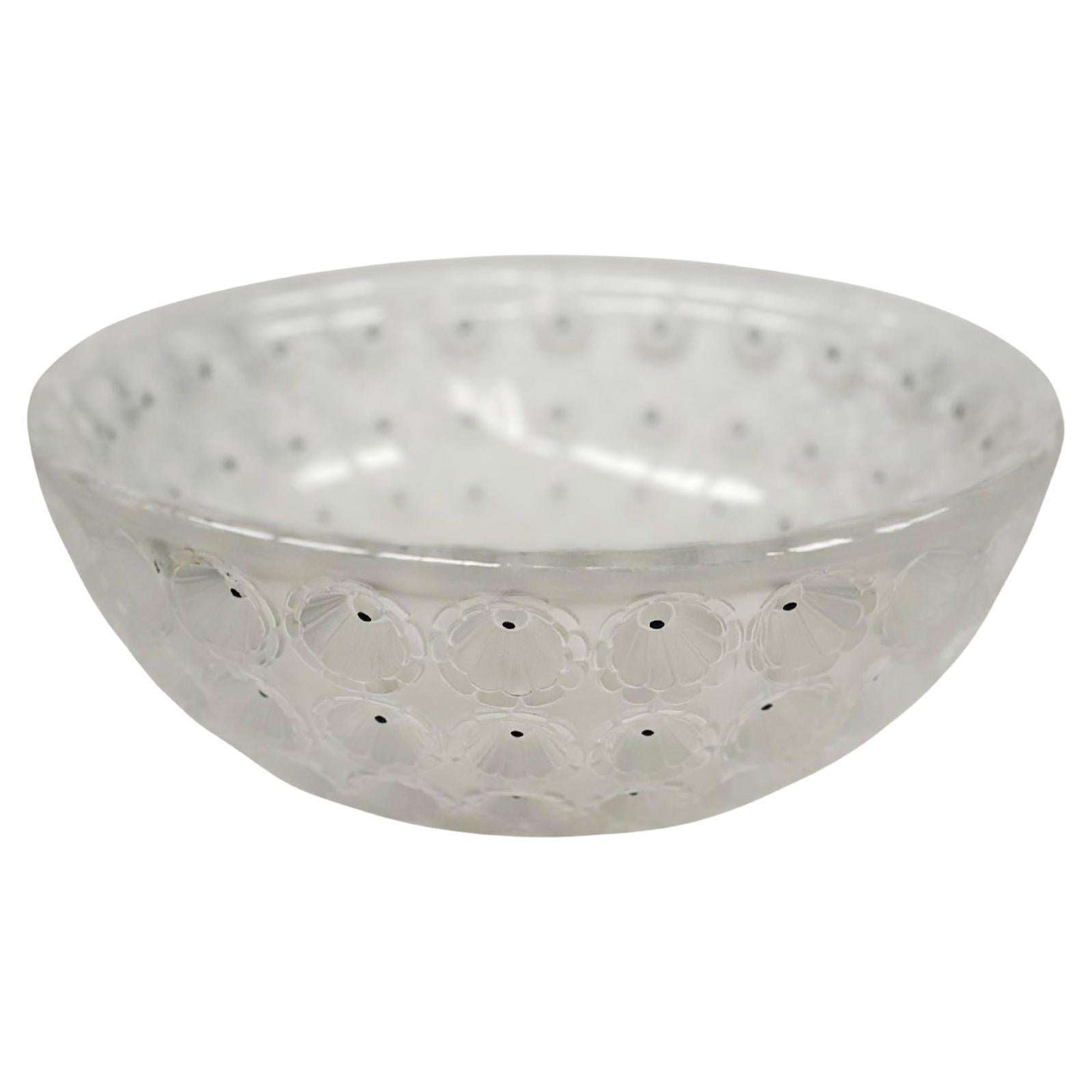 Lalique "Nemours" Enameled Glass Bowl For Sale