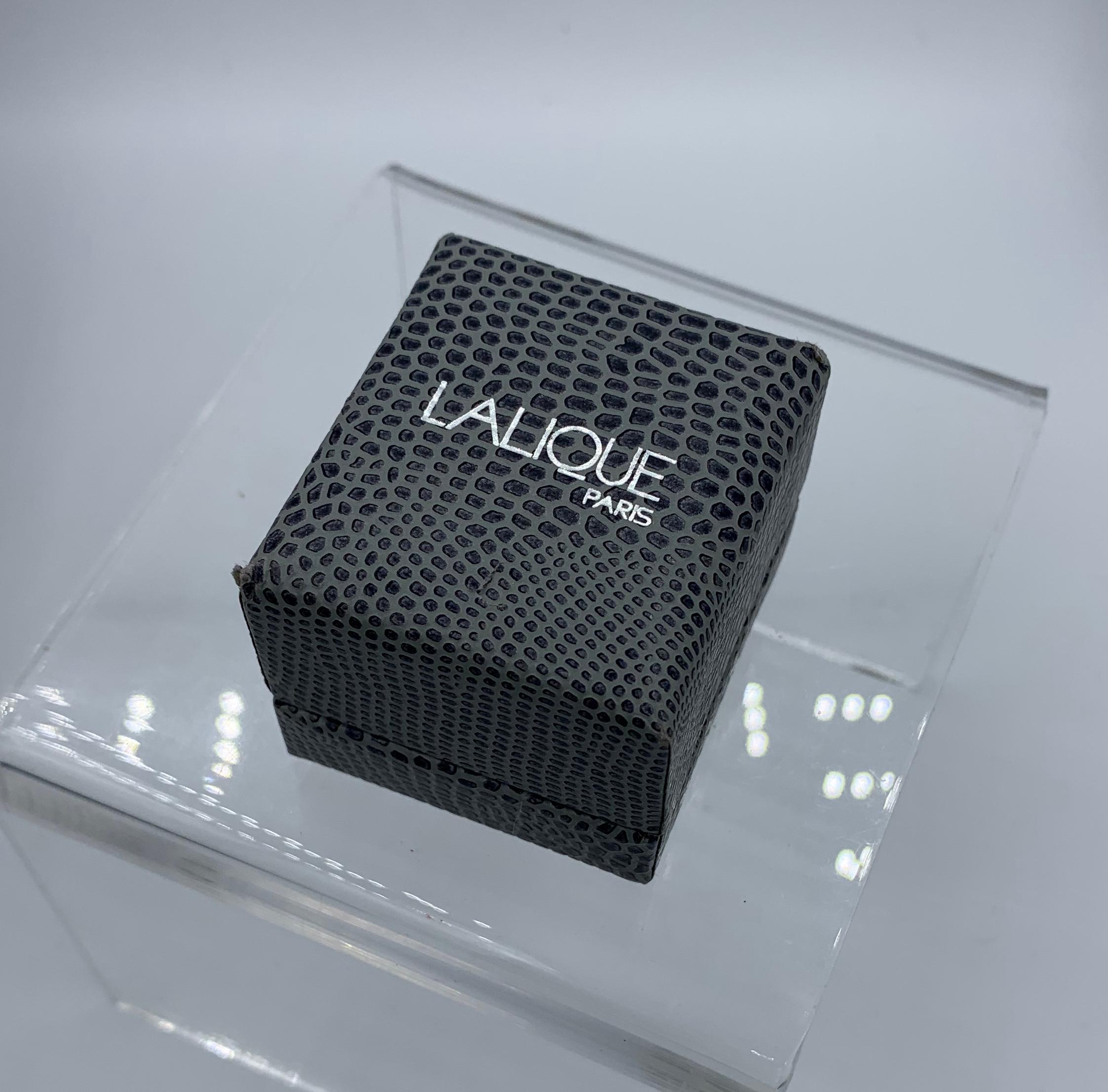 Lalique Nerita Ring Roter Bernsteinfarbener Kristall gewölbter Ring mit Originalverpackung im Angebot 4