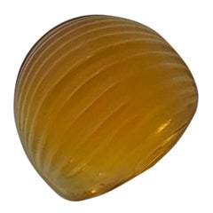 Anello Lalique Nerita in cristallo giallo con cupola e scatola originale