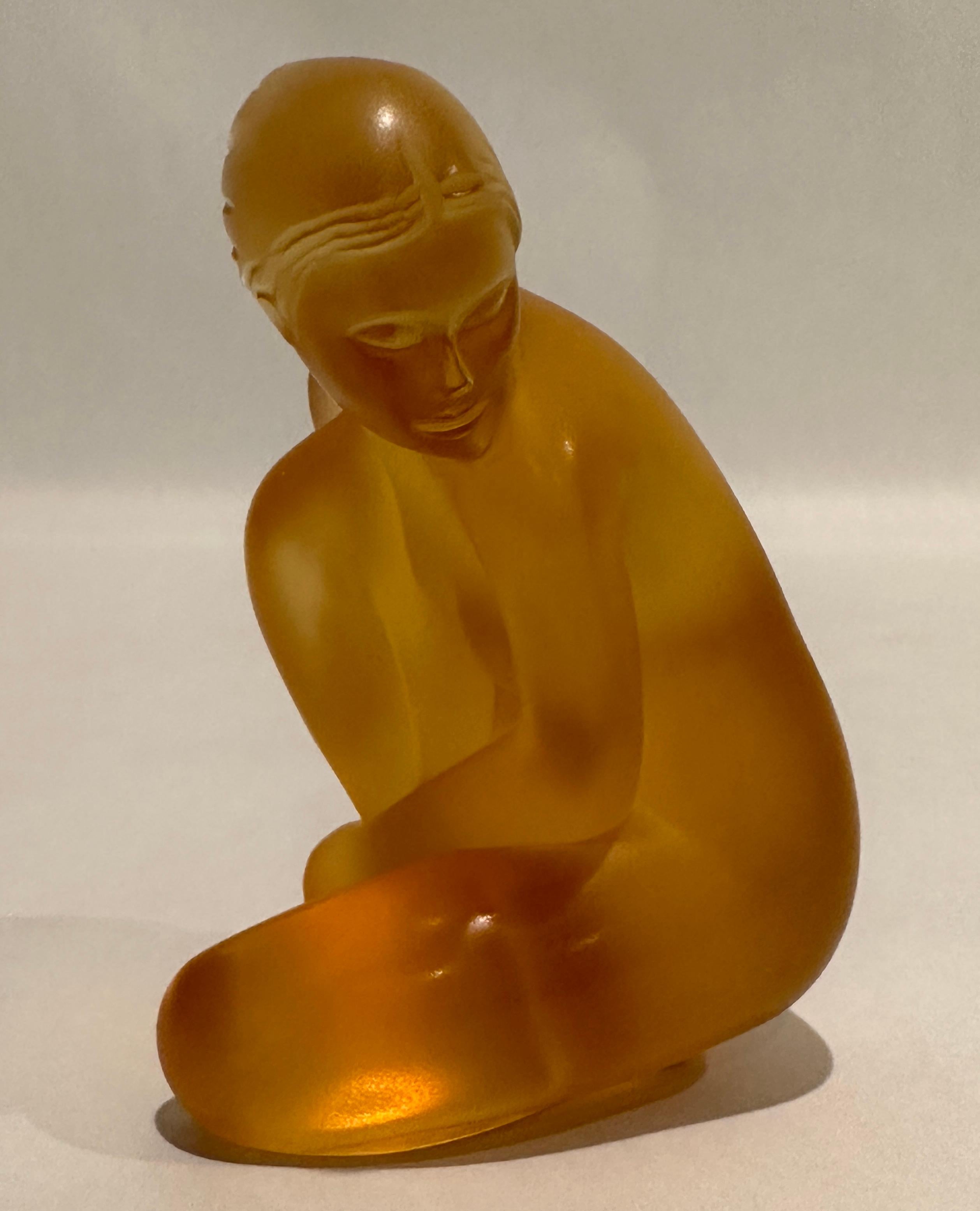 Beautiful Lalique limited edition nude amber glass Venus figurine. SignedLalique France and dated 2006 Limited edition 584/999.