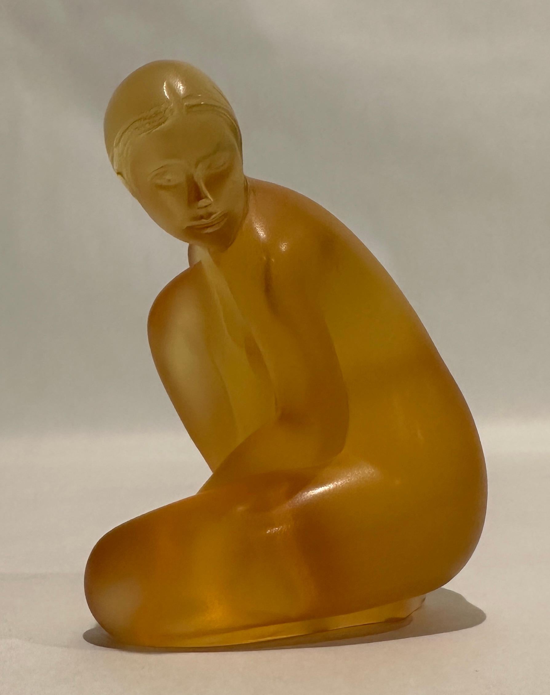 Art Deco Lalique Nude Venus Amber Figurine
