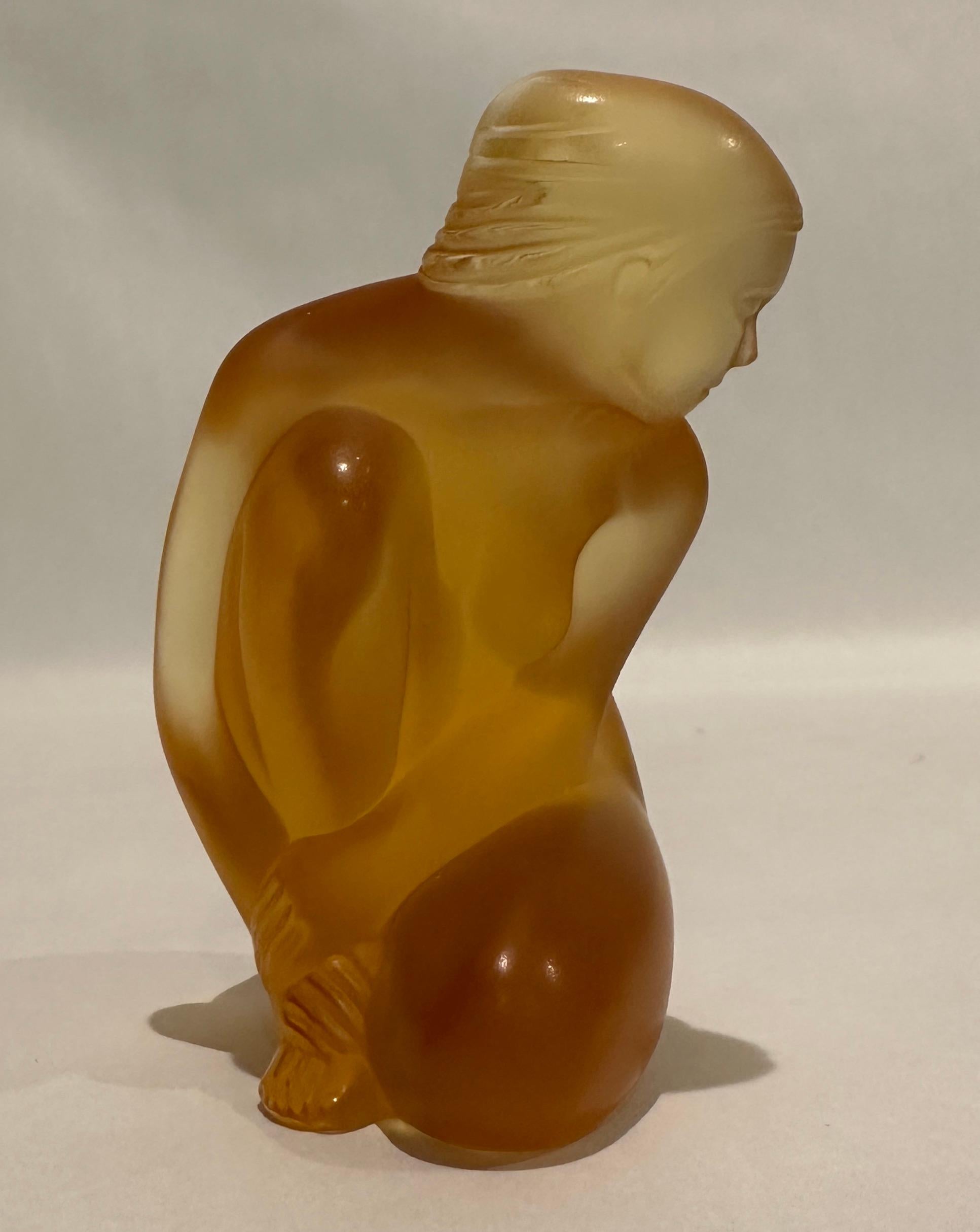 Lalique Nude Venus Amber Figurine In Good Condition In Norwood, NJ