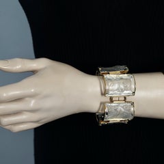 LALIQUE "NYSA" Kristall Enfant Cherub Panel Manschettenarmband