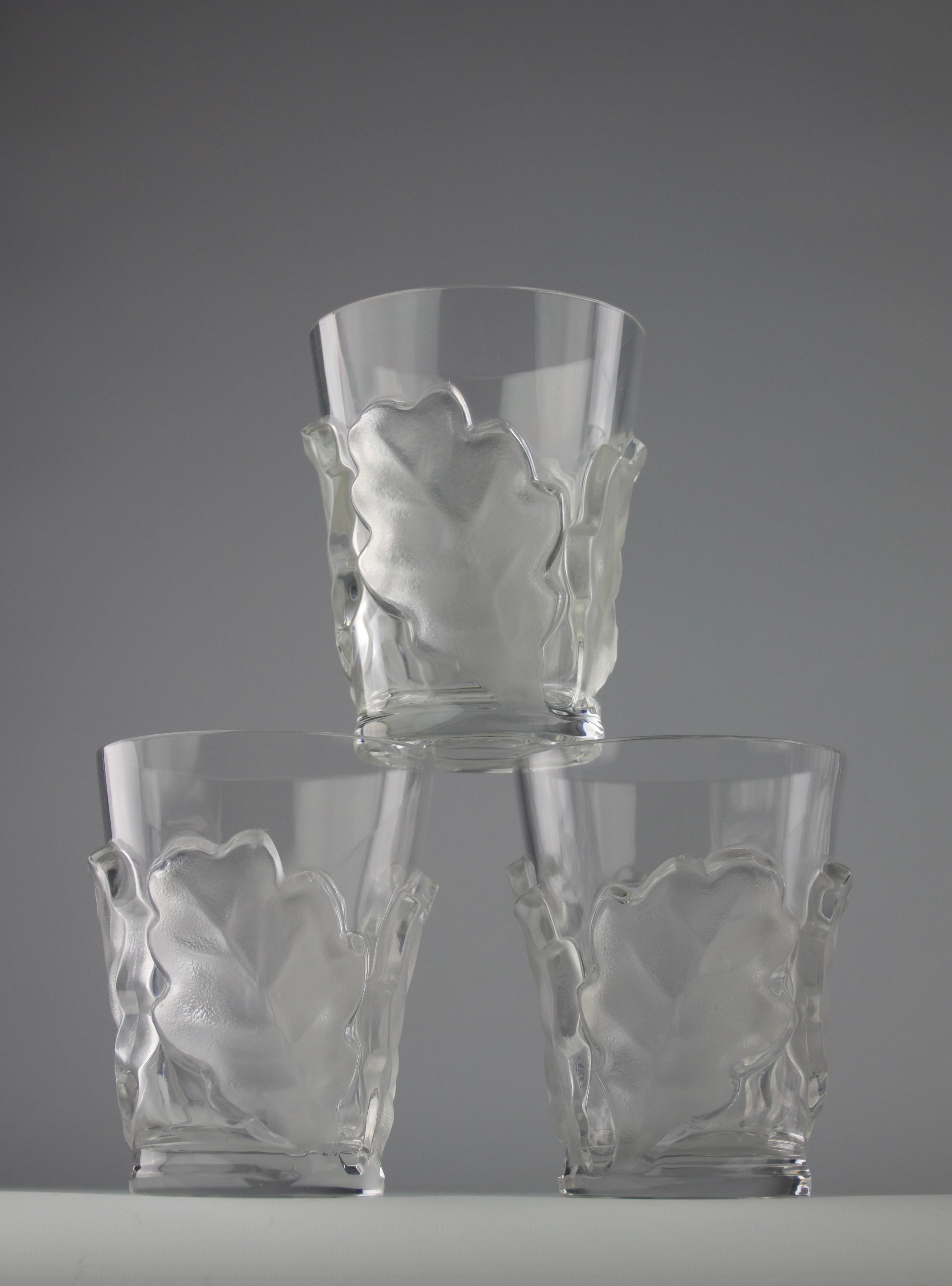 Mid-20th Century Lalique, Oak Leaves Crystal Service, France 1950s For Sale