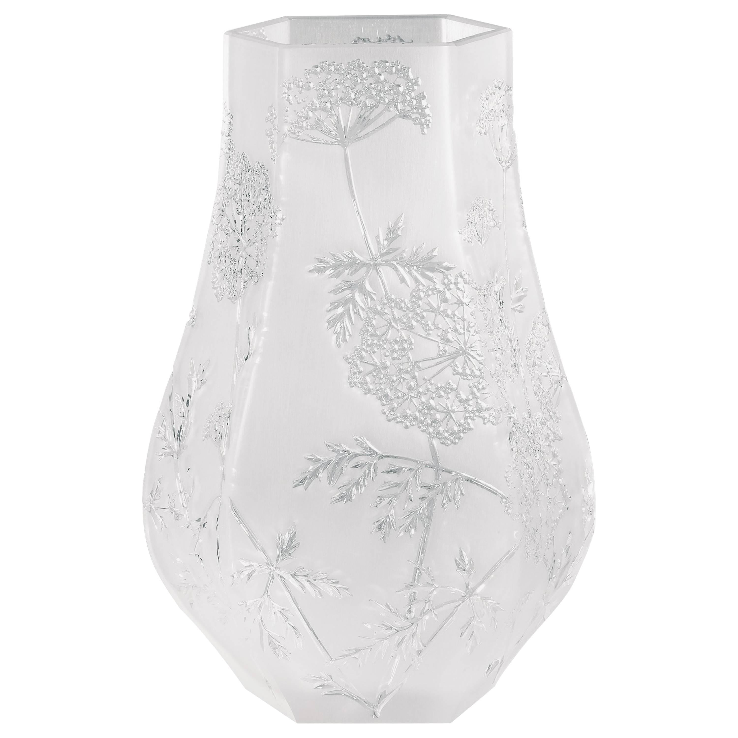 Lalique Ombelles Vase Clear Crystal For Sale