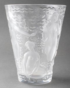 Lalique "Ondines" Frosted Nudes Crystal Vase
