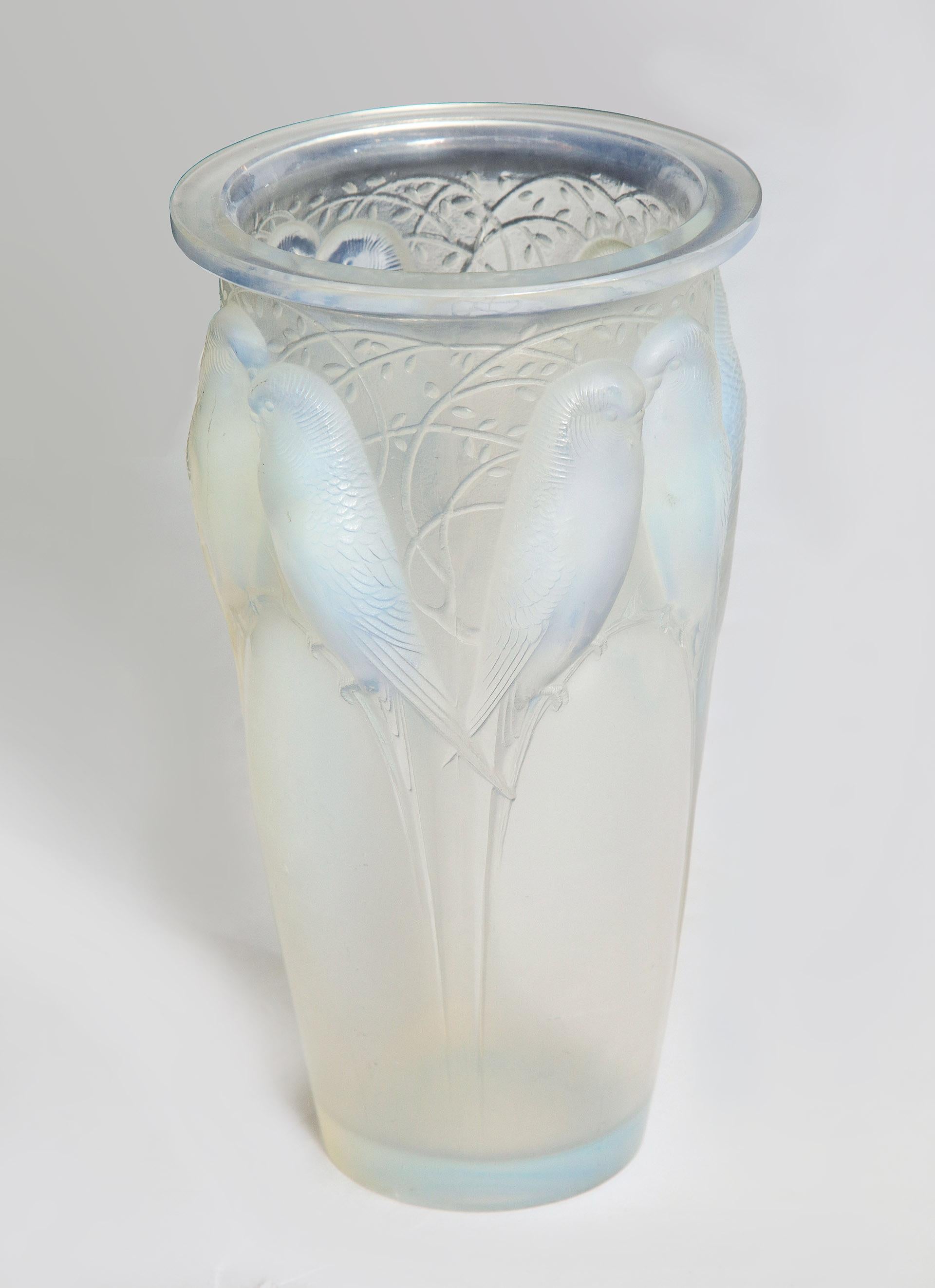 20th Century Lalique Opalescent Vase For Sale