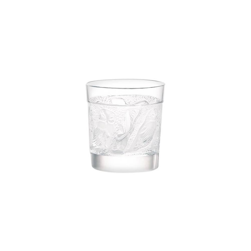 Lalique Owl Old Fashion Tumbler in Clear Crystal