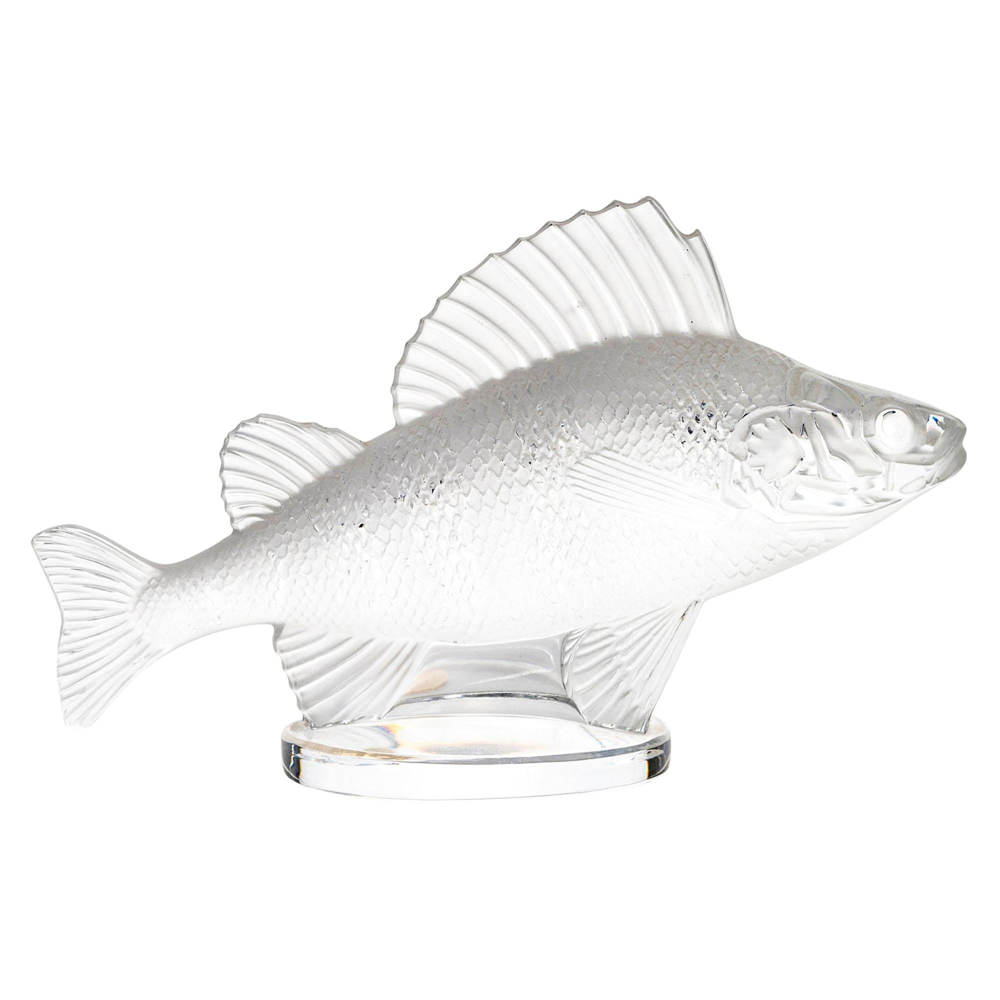 Lalique - Paris, France 'Modern' "Perch" a Fish Crystal Mascot