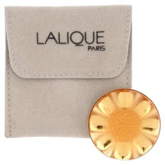 Lalique Paris Molded Glass Sunflower Brooch Iob