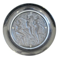 Lalique Paris Signierter Platzteller aus Kristallglas Cote D'or French Greco Roman Nudes