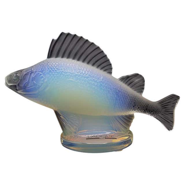 Glass Fish Radiator Car Mascot, Hood Ornament by Gueron, France, 1925 ...