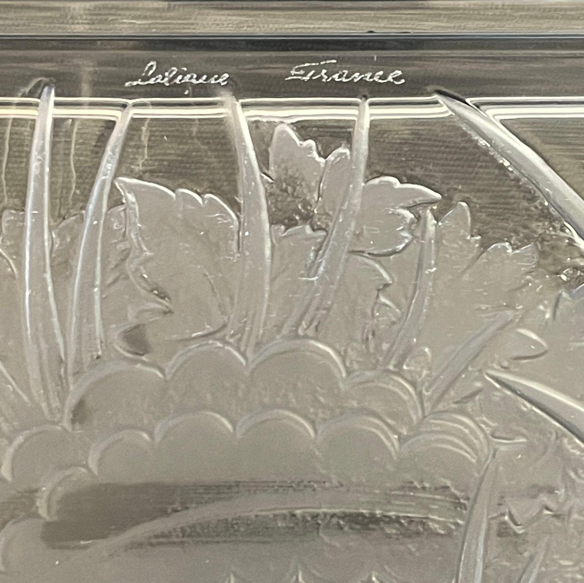 Plateau-Kristalltablett „Perdrix“ von Lalique (Glas) im Angebot